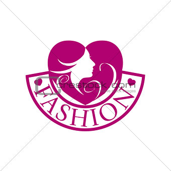vector logo heart and face for fashion