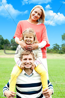 An attractive happy smiling family