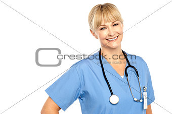 Snap shot of a charming young caucasian doctor
