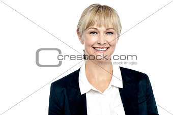 Profile shot of a cheerful business executive