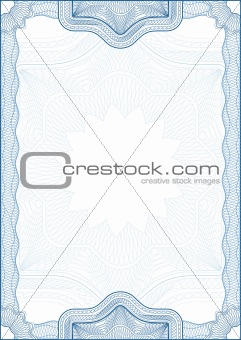 Classic guilloche border for diploma or certificate / vector