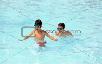 Boys Playing in the Pool