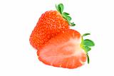 Strawberries closeup isolated