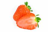 Strawberries closeup isolated
