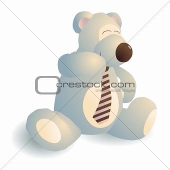 Giggling bear with a tie