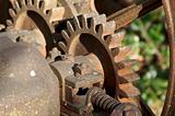 Vintage Rusty Farm Equipment Gears