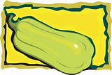 Gourd	Illustration of gourd in yellow background