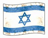 aged national flag of israel - computer illustration