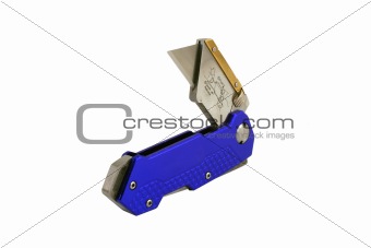 Open Blue anodized contractors razor knife
