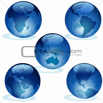 Earth Aqua Set - Glass Globes