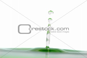 isolated water droplet with splash