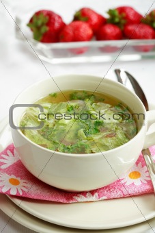 Delicious vegetable soup with low calorie