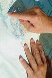 hand and map