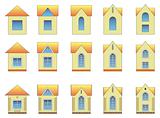 Set of different style house images 