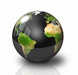Glossy Black Earth Globe