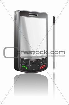 Vector realistic illustration of a black PDA