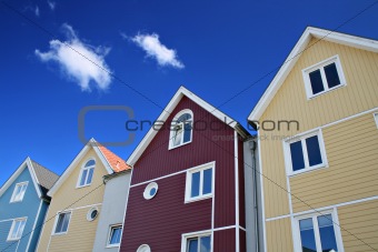 Four colorful houses