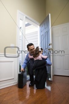 Businessman with daughter.