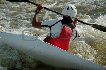 Kayaker in action