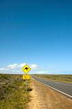 Kangaroo Sign by an Australian bush road
