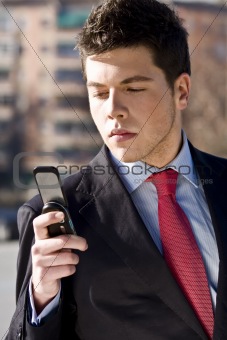 Businessman at phone