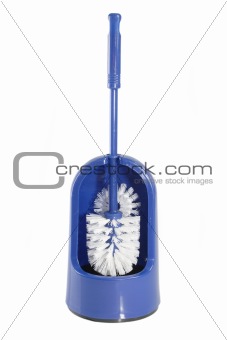 Blue toilet brush