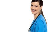 Smiling doctor with stethoscope around her neck