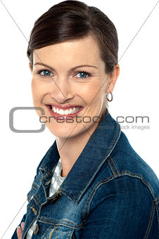 Closeup shot of an attractive trendy young woman