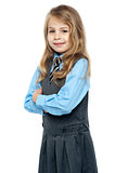 Portrait of a cute little schoolgirl