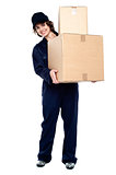Mail woman delivering parcel