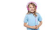 Pretty young girl enjoying music