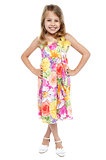 Full length portrait of stylish young girl