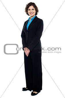 Pretty young business lady in formal attire