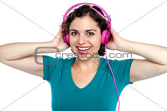 Excited young music lover