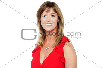 Attractive middle aged smiling woman