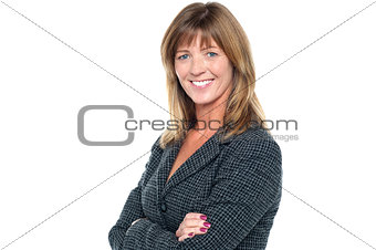 Cheerful confident middle aged business lady