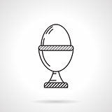 Boiled egg black line vector icon
