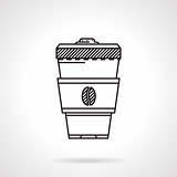 Coffee cup black line vector icon