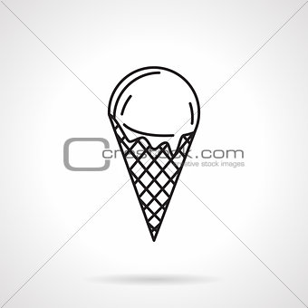 Ice cream black line vector icon