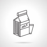 Milk carton black line vector icon