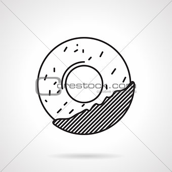 Round cookie black line vector icon