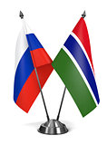 Russia and Gambia - Miniature Flags.