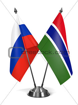 Russia and Gambia - Miniature Flags.