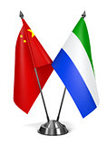 China and Sierra Leone - Miniature Flags.