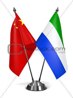 China and Sierra Leone - Miniature Flags.
