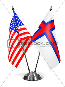 USA and Faroe Islands - Miniature Flags.