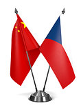 China and Czech Republic - Miniature Flags.