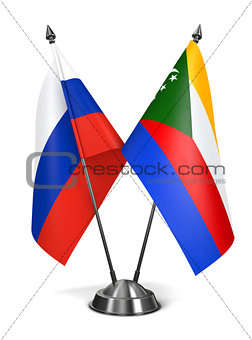 Russia and Comoros - Miniature Flags.