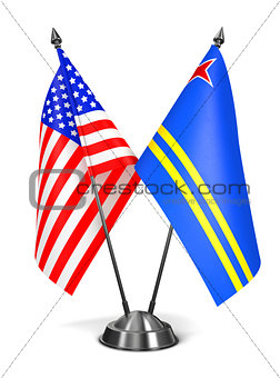 USA and Aruba - Miniature Flags.