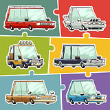 Cartoon Cars Stickers Set